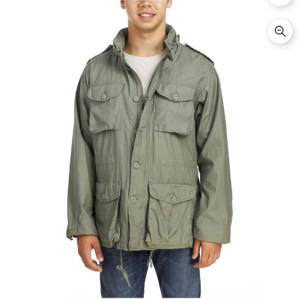 Rothco Mens M-65 100% Cotton Field Jacket Military Hooded Coat Olive Green XS